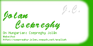 jolan csepreghy business card