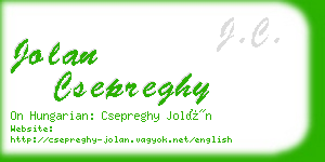 jolan csepreghy business card